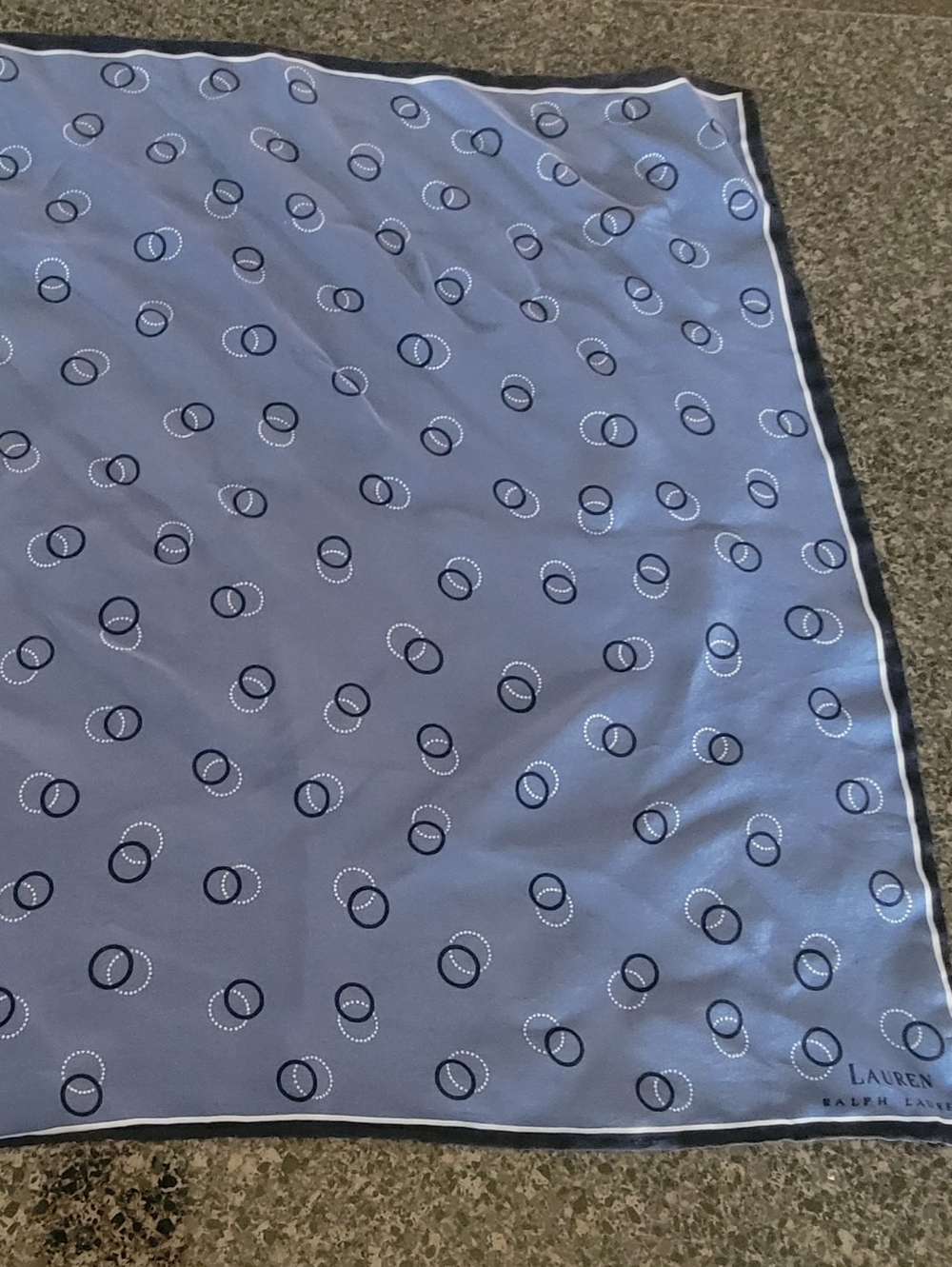 Lauren Ralph Lauren Light Blue Silk Dot Motif Scarf